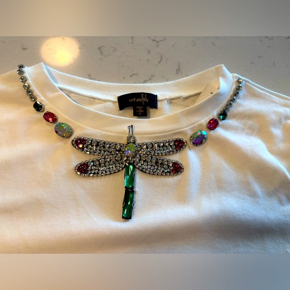 Dragonfly Rhinstone Embellished Tee Size M - Picture 1 of 2